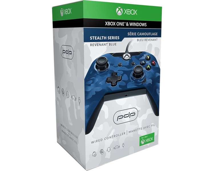 PDP WIRED CONTROLLER REVENANT BLUE CAMUFLAJE AZUL OFICIAL (XBOX ONE/PC)