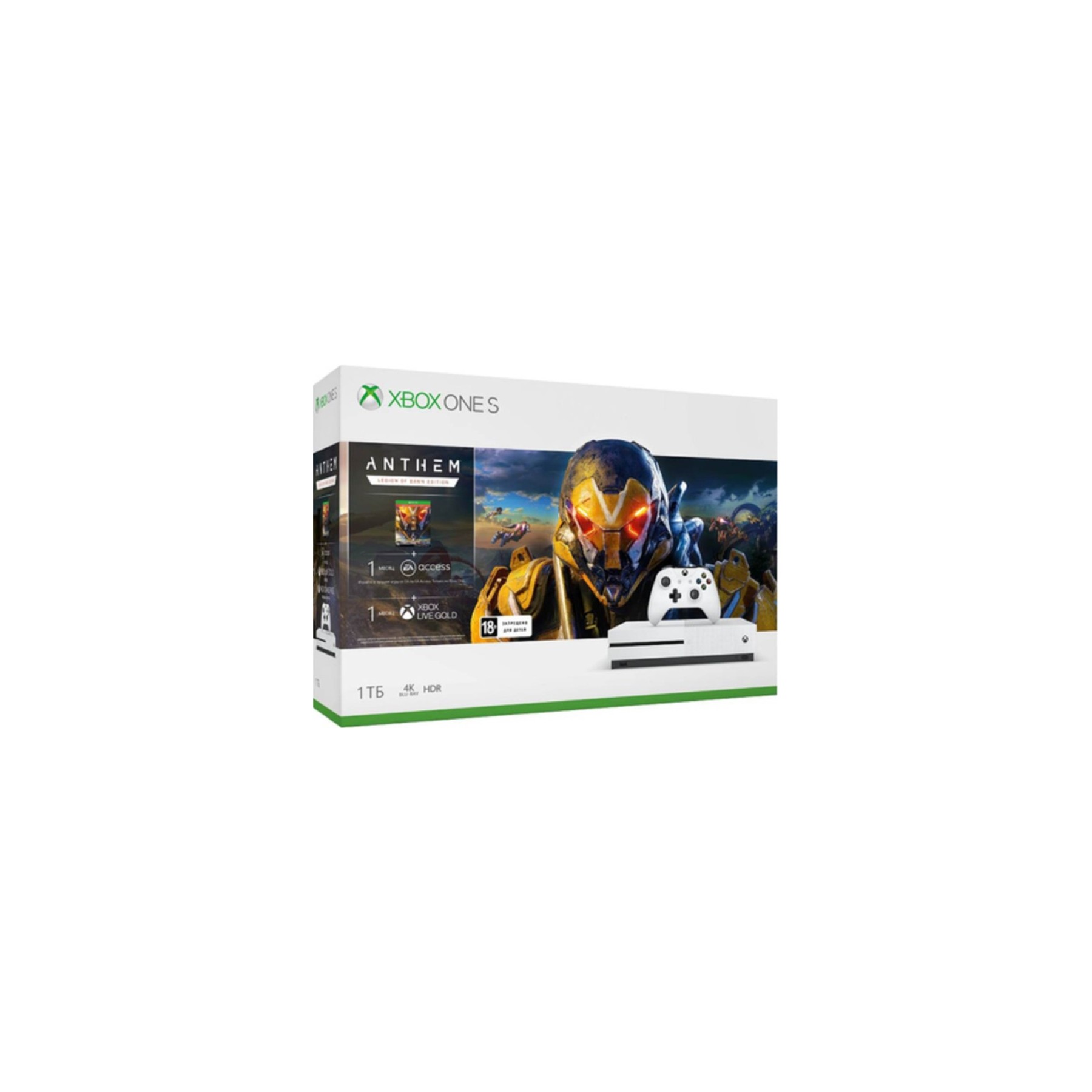 1 TB/TO XB ONE S BLANCA + ANTHEM:LEGION OF DAWN EDITION +1 MES XBOX LIVE GOLD