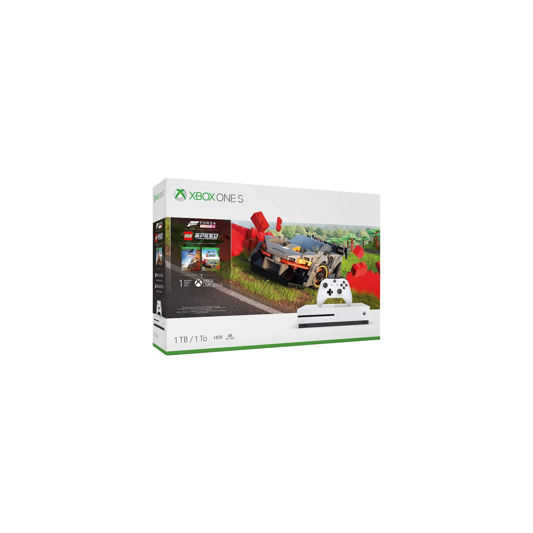 1 TB/TO XB ONE S BLANCA + FORZA HORIZON 4 + LEGO SPEED CHAMPIONS