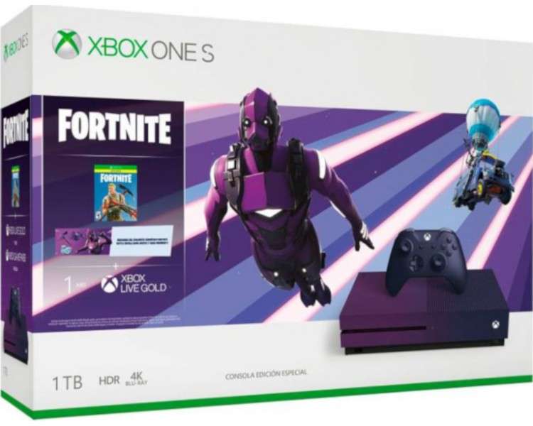 1 TB XB ONE S MORADA FORTNITE PACK +1 MES XBOX LIVE GOLD (SPECIAL EDITION)