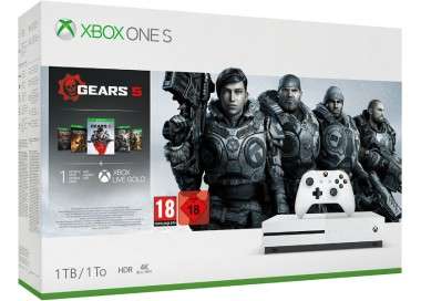 1 TB/TO XB ONE S BLANCA  + GEARS OF WAR 5 +1 MES XBOX LIVE GOLD