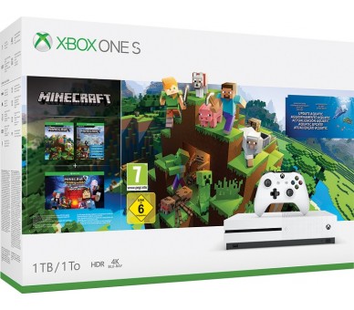 1 TB/TO XB ONE S BLANCA + MINECRAFT (4 JUEGOS)