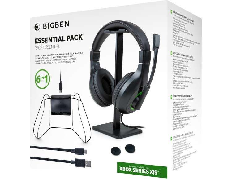 BIGBEN ESSENTIAL PACK 5 IN 1 (HEADSET/STAND HEADSET BATERIA RECARGABLE/CABLE USB 3M/GRIPS)
