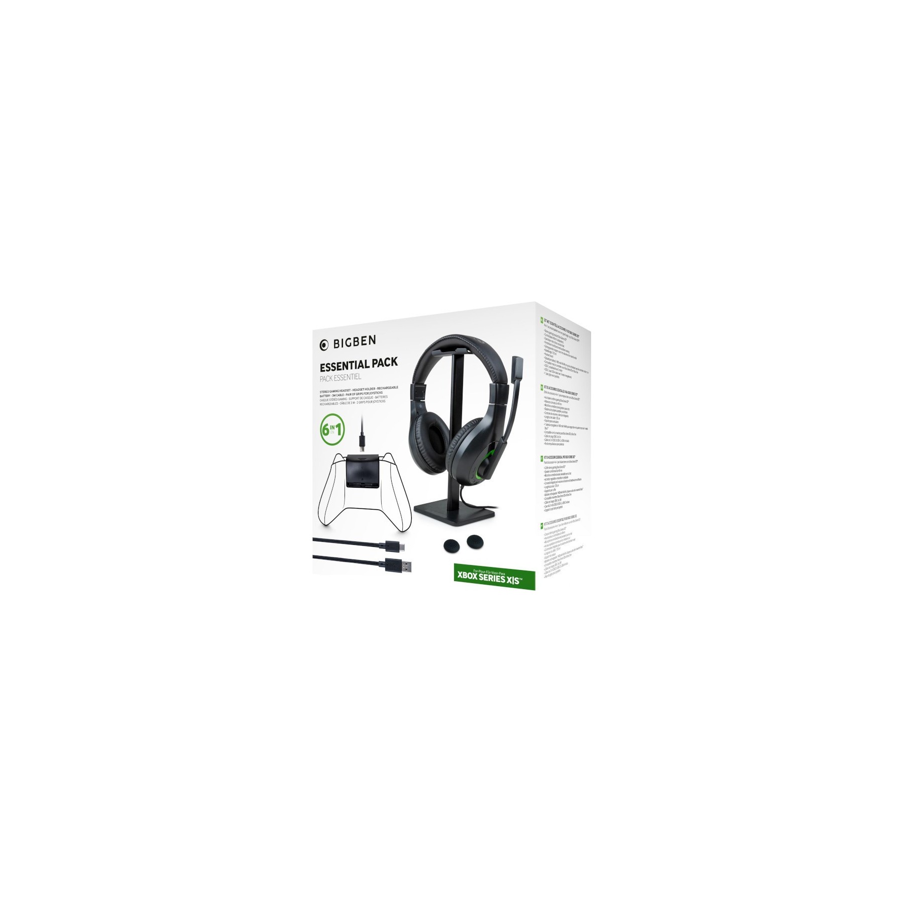 BIGBEN ESSENTIAL PACK 5 IN 1 (HEADSET/STAND HEADSET BATERIA RECARGABLE/CABLE USB 3M/GRIPS)