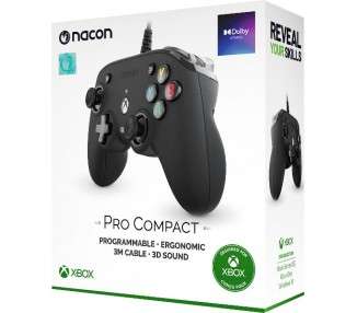 NACON CONTROLLER PRO COMPACT BLACK (NEGRO) (XBOX/WINDOWS 10)