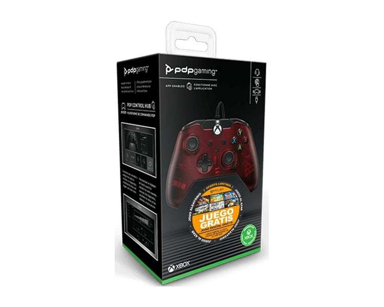 PDP WIRED CONTROLLER CRIMSON RED + JUEGO DIGITAL (XBONE/PC)