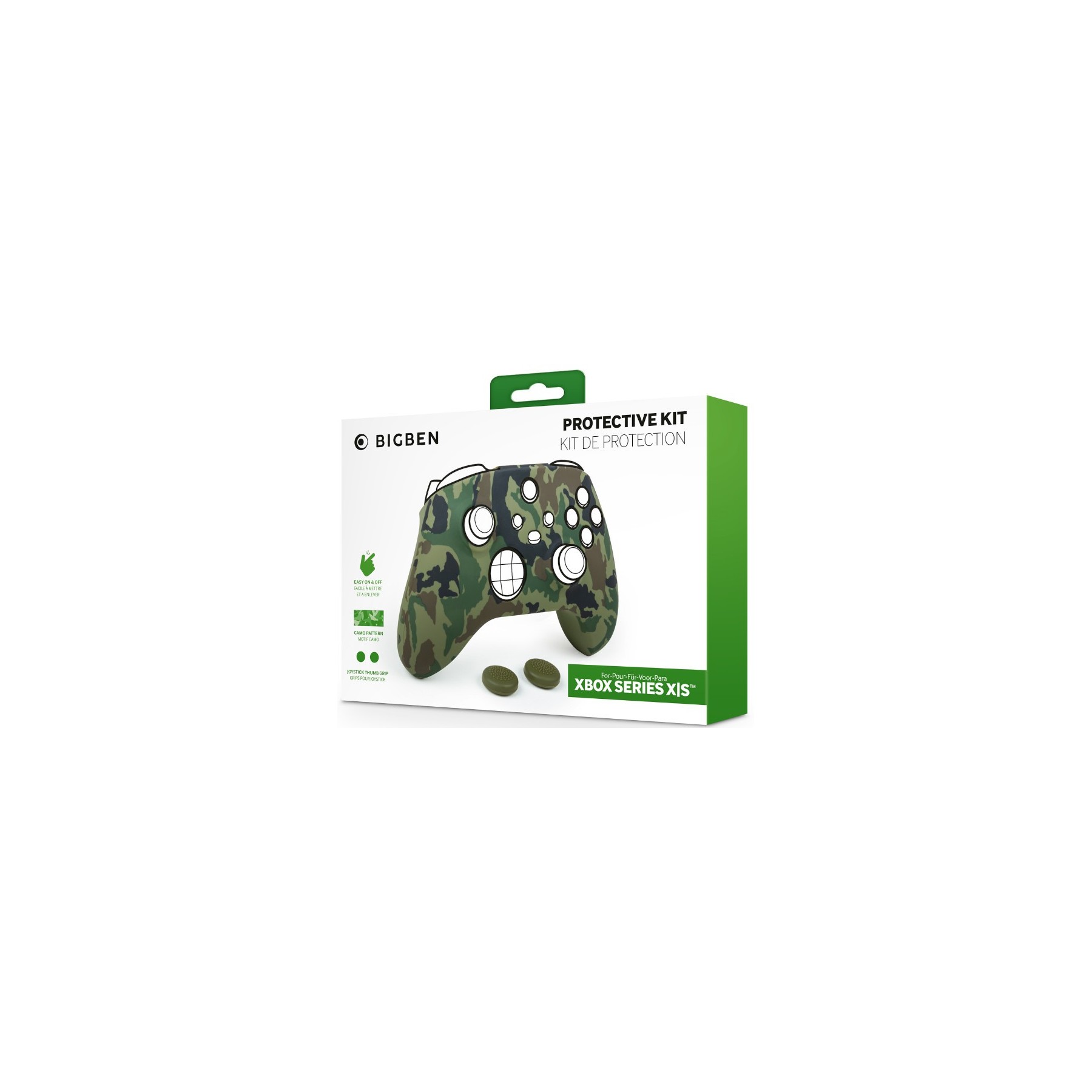 BIGBEN PROTECTIVE KIT SILICONA + 2 THUMBSTICKS CAMO