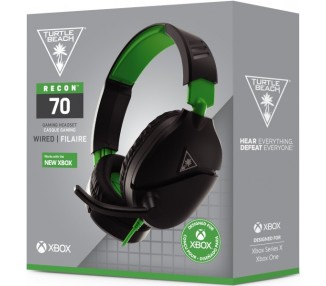 TURTLE BEACH WIRED GAMING HEADSET RECON 70 BLACK/GREEN (NEGRO/VERDE) (XBONE)