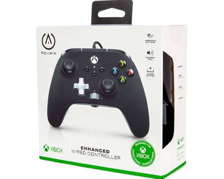 POWER A ENHANCED WIRED CONTROLLER BLACK (NEGRO) (XBONE/PC)