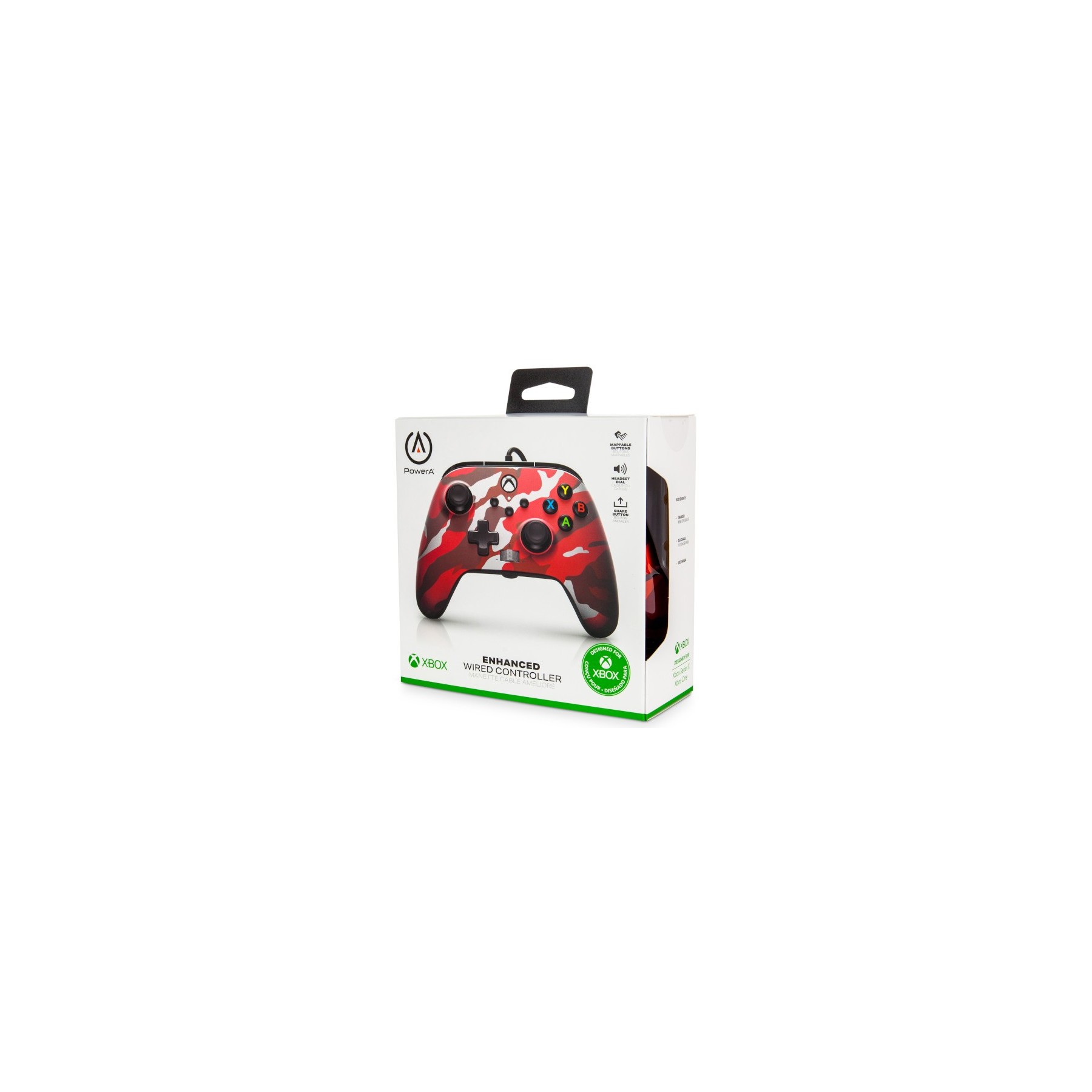 POWER A ENHANCED WIRED CONTROLLER– METALLICCAMO/RED (ROJO METALICO MILITAR) (XBONE/PC)