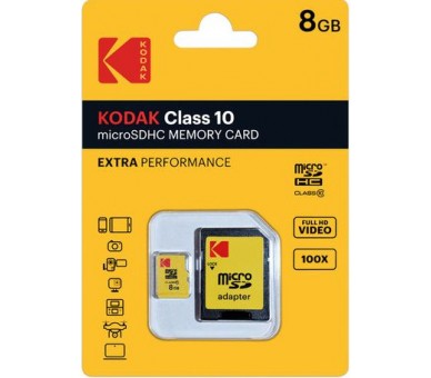 KODAK CLASS 10 MICROSDHC 8GB + ADAPTER
