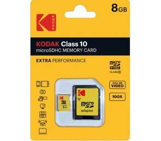 KODAK CLASS 10 MICROSDHC 8GB + ADAPTER