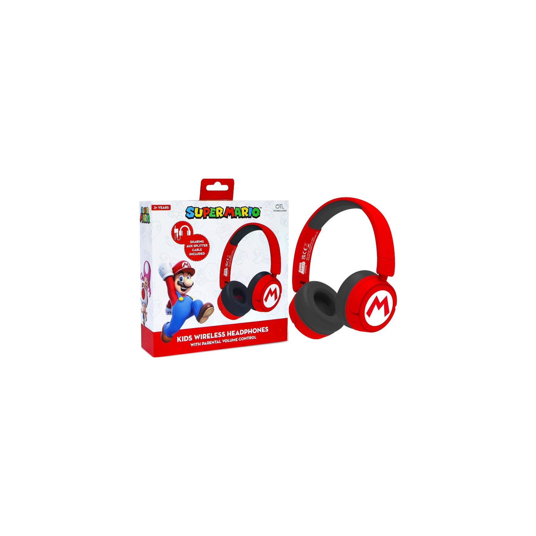 OTL WIRELESS BLUETOOTH HEADPHONE SUPER MARIO ROJO (MOVIL/TABLET)