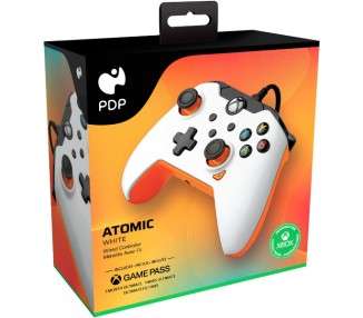 PDP WIRED CONTROLLER ATOMIC WHITE + GAME PASS 1 MES (XBONE)