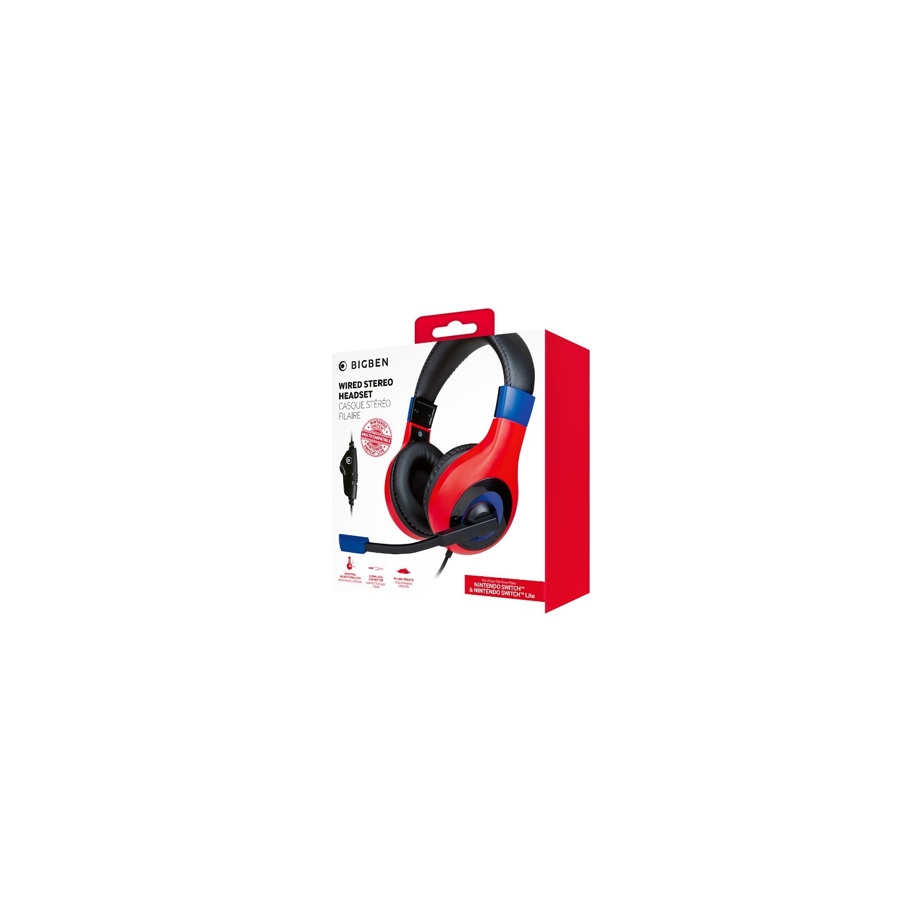 BIGBEN WIRED STEREO HEADSET (ROJO/AZUL) (LITE)
