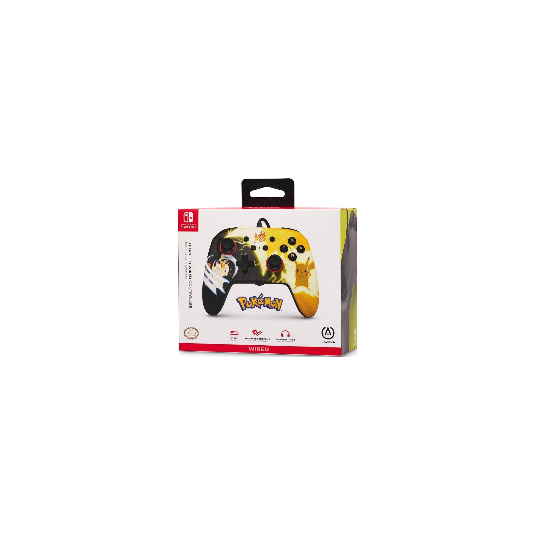 POWER A ENHANCED WIRED CONTROLLER POKEMON PIKACHU VS MEOWTH