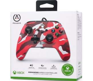POWER A ENHANCED WIRED CONTROLLER RED CAMO (ROJO) (XBONE/PC)