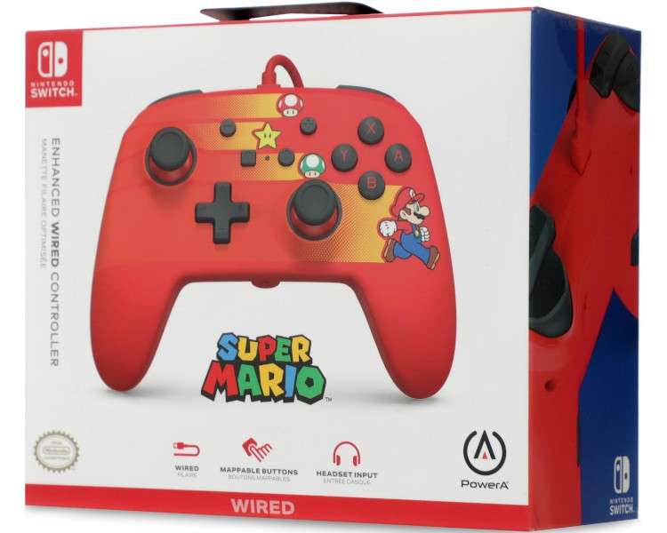 POWER A ENHANCED WIRED CONTROLLER SUPER MARIO SPEEDSTER(RED/ROJO)