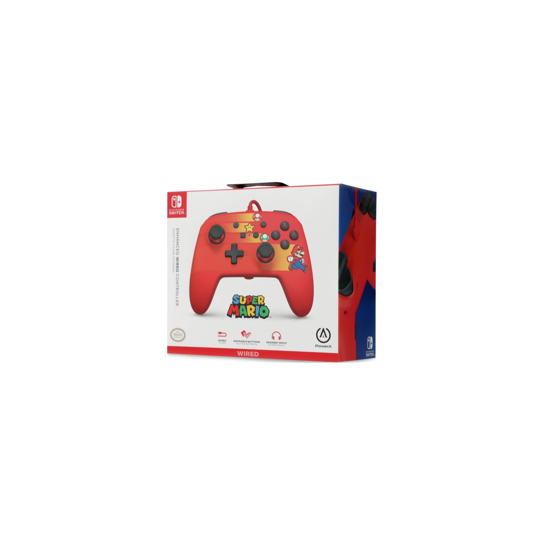 POWER A ENHANCED WIRED CONTROLLER SUPER MARIO SPEEDSTER(RED/ROJO)