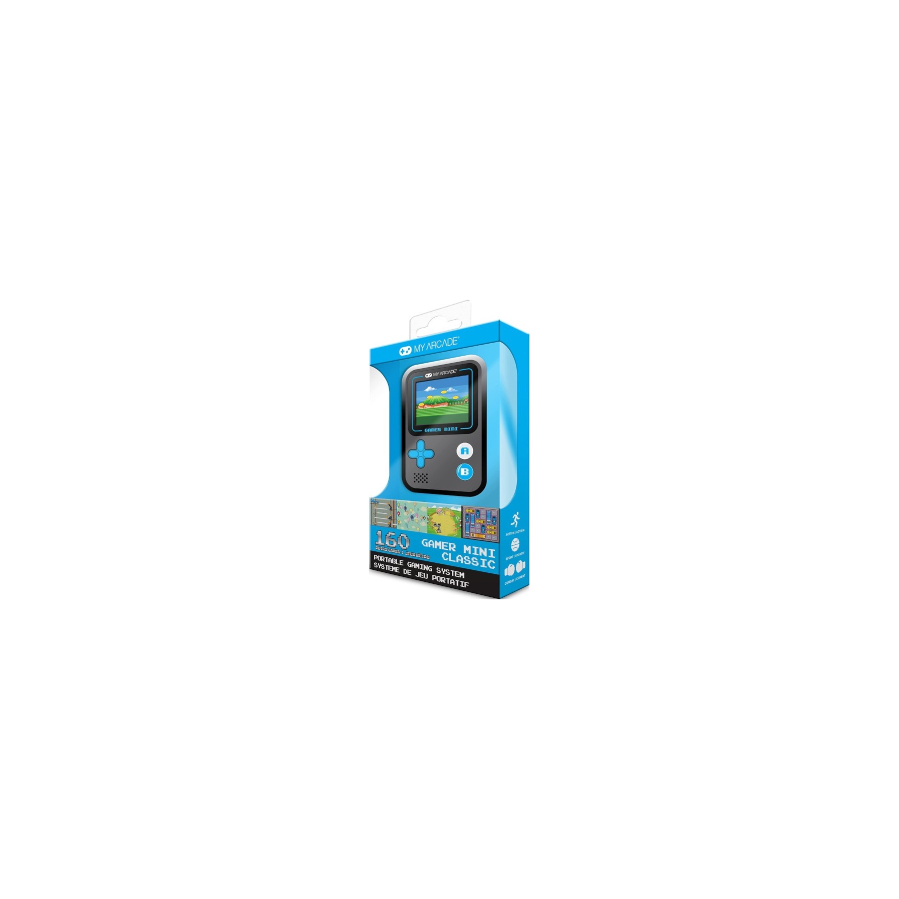 MY ARCADE GAMER MINI NEGRA/AZUL (160 GAMES)