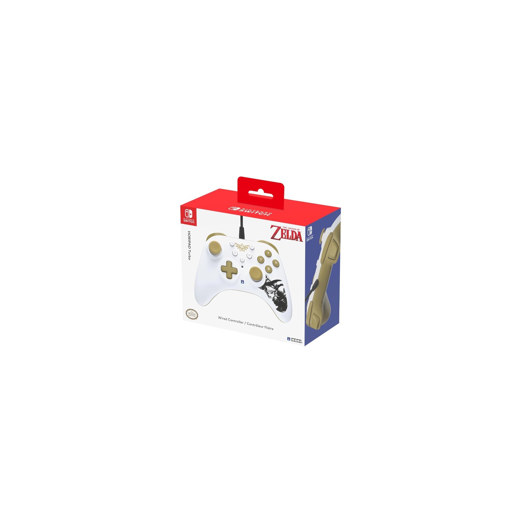 HORIPAD TURBO WIRED CONTROLLER THE LEGEND OF ZELDA WHITE/GOLD (BLANCO/DORADO) (SWITCH/OLED)