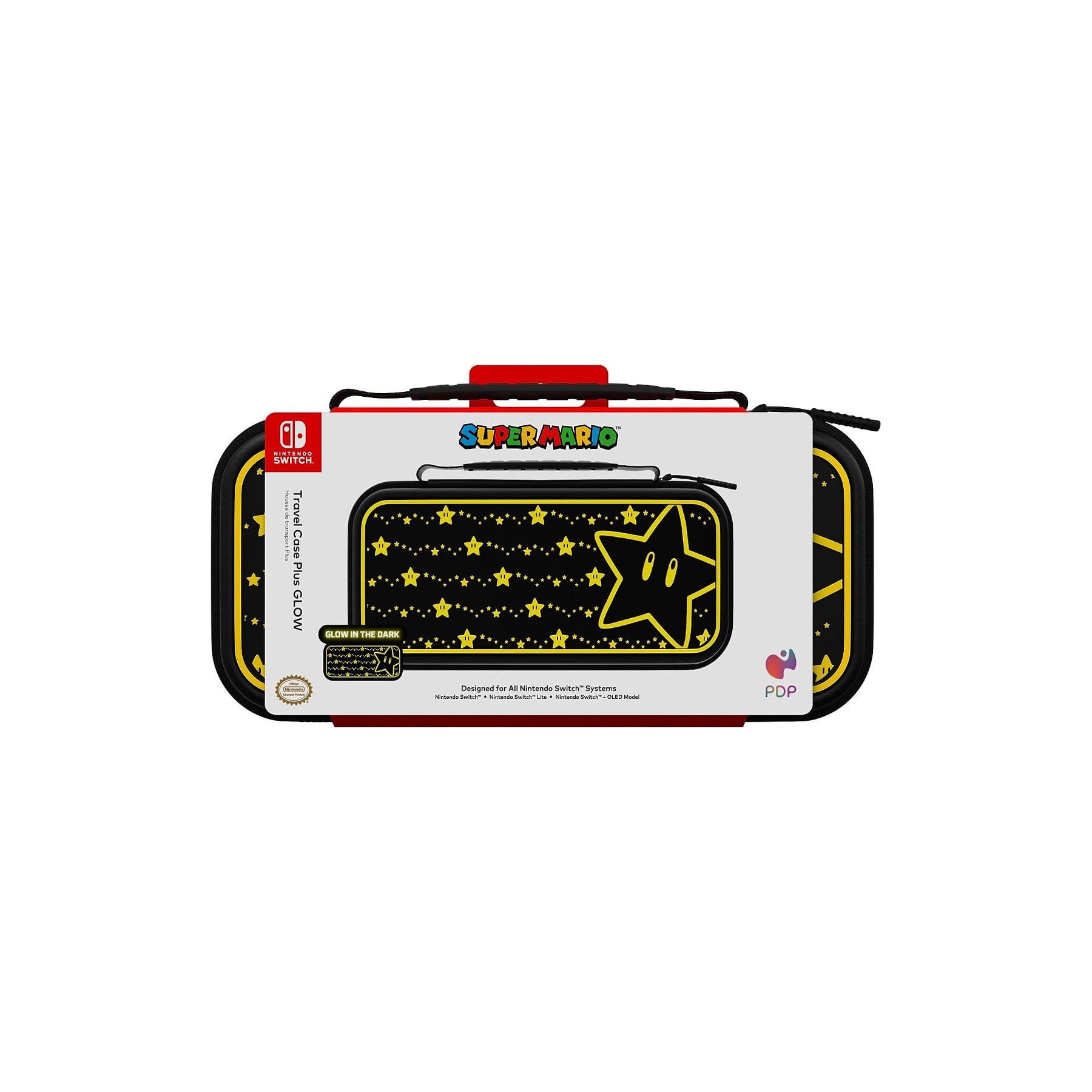 PDP TRAVEL CASE PLUS GLOW SUPER MARIO STARS (GLOW IN THE DARK)  (SWITCH/LITE/OLED)