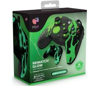 PDP WIRED CONTROLLER REMATCH GLOW JOLT GREEN (XBONE) (GLOW IN THE DARK)