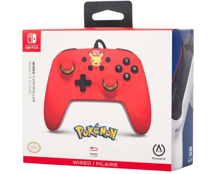 POWER A WIRED CONTROLLER PIKACHU RED (ROJO) (SWITCH/OLED)