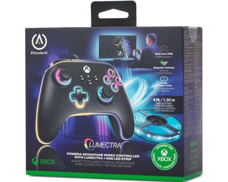 POWER A ENHANCED WIRED CONTROLLER LUMECTRA CON LED (XBONE)