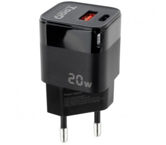 h2TQWC QCPD20nbspCargador de Pared USB C PD USB A QC 20W Negro h2divbr divdivh2Especificaciones h2pullibEntrada b 100 240V 50 6