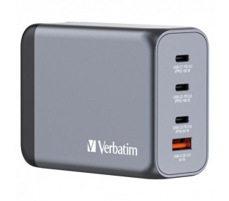 pbCarga de 200 W 4 en 1 bbrbrul liEl cargador de pared GaN de 200 W de Verbatim combina dos puertos USB C PD 100 W un puerto US