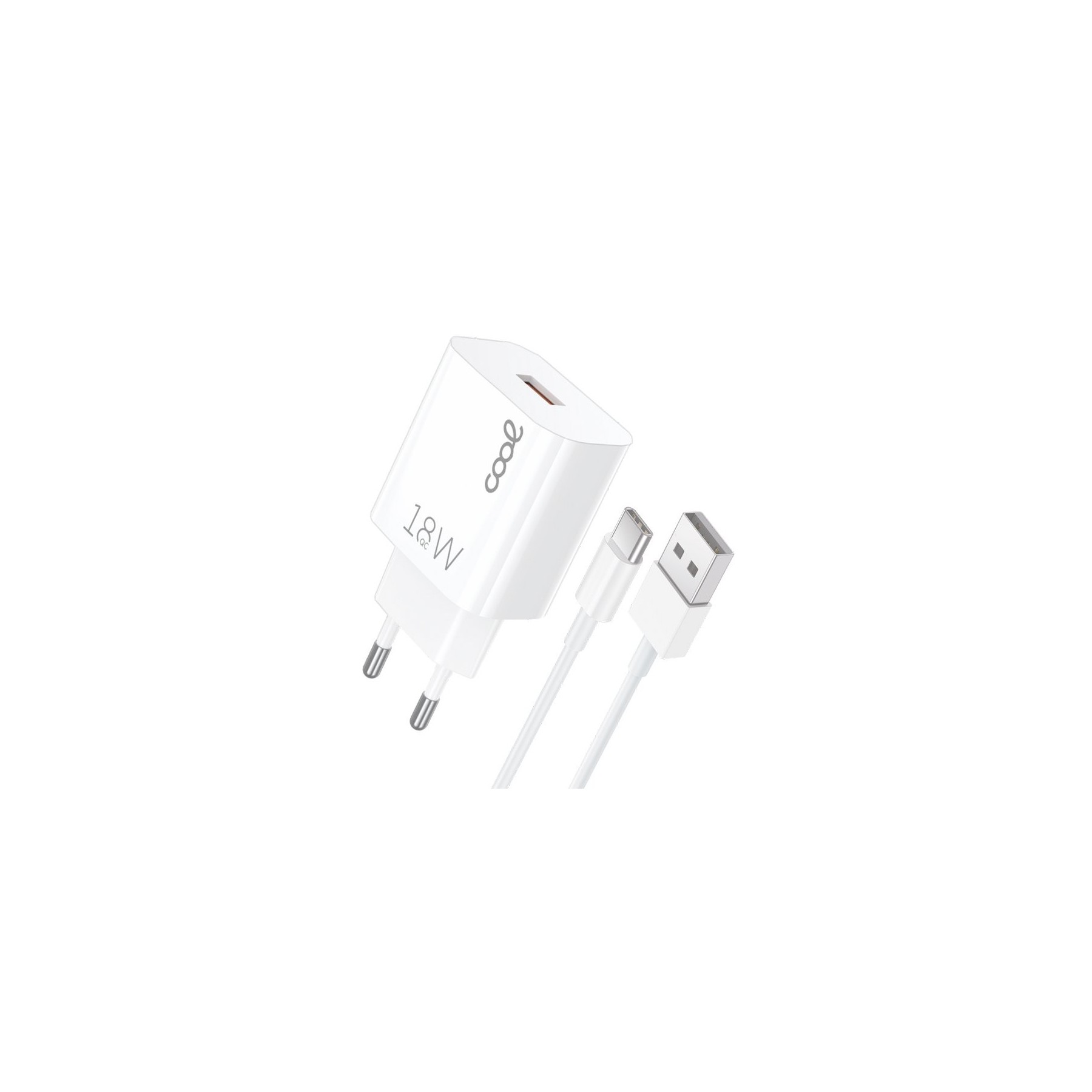 COOL CARGADOR RED /CONECTOR TIPO-C  3AMP (CARGA RÁPIDA)  KIT 2 EN 1 BLANCO