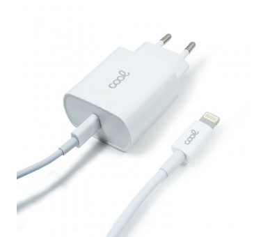 COOL CARGADOR RED PARA IPHONE / TIPO-C PD + CABLE TIPO C - LIGHTNING 1,2 METROS (20W)
