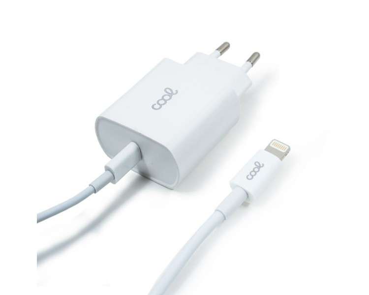 COOL CARGADOR RED PARA IPHONE / TIPO-C PD + CABLE TIPO C - LIGHTNING 1,2 METROS (20W)