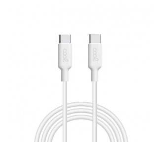 COOL CABLE USB  TIPO-C A TIPO-C (1 METRO) 3 AMP BLANCO