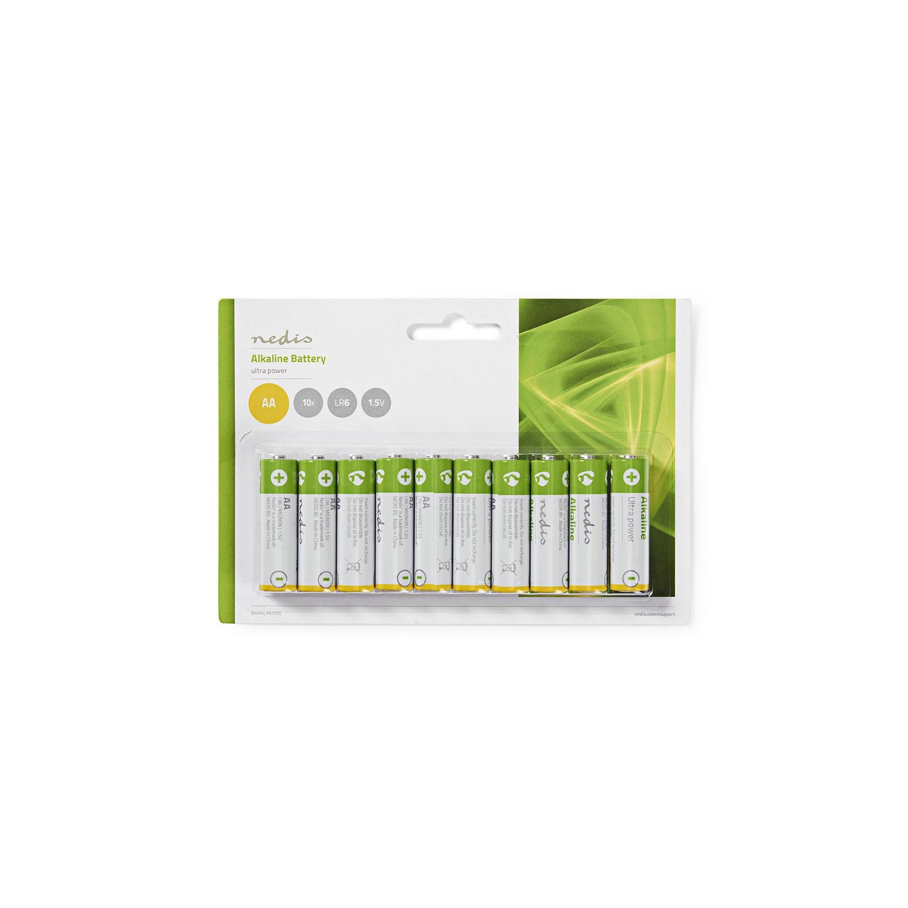 NEDIS BATERIA ALCALINA AA | 1.50 V | PACK 10UNI | BLÍSTER