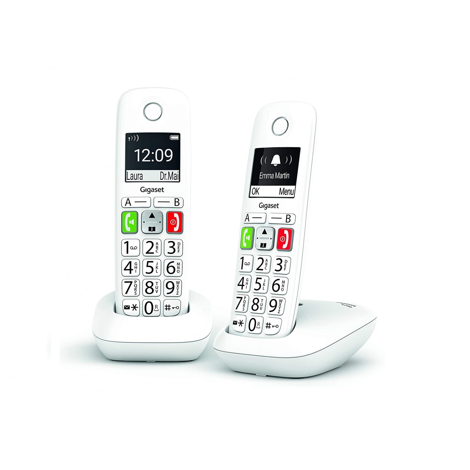 GIGASET TELEFONO DECT E290 TECLAS GRANDES WHITE DUO