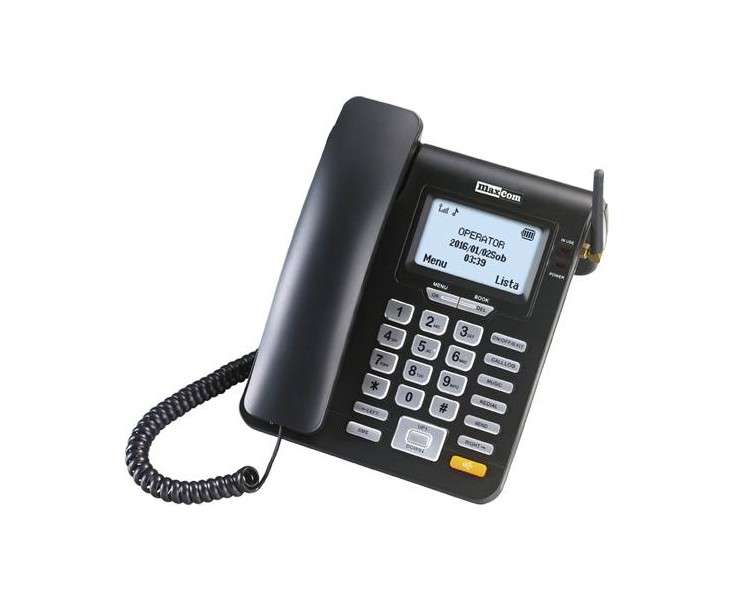MAXCOM TELEFONO FIJO MM28D 2G SIM BLACK (NO RJ11).