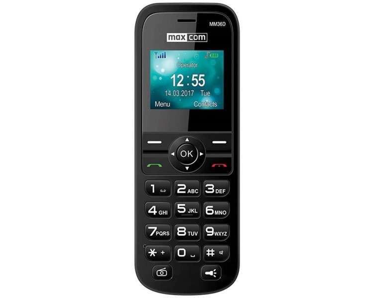 MAXCOM TELEFONO FIJO DEC MM36D 1,77" 3G SIM BLACK (NO RJ11).