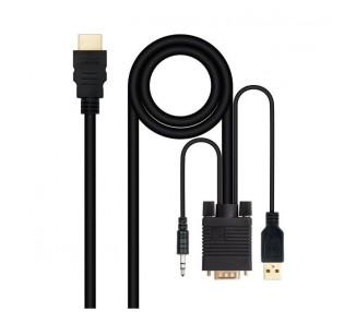 pul libEspecificacion b li liCable conversor HDMI a SVGA con conector HDMI macho en un extremo y conector D sub HDB15 macho con