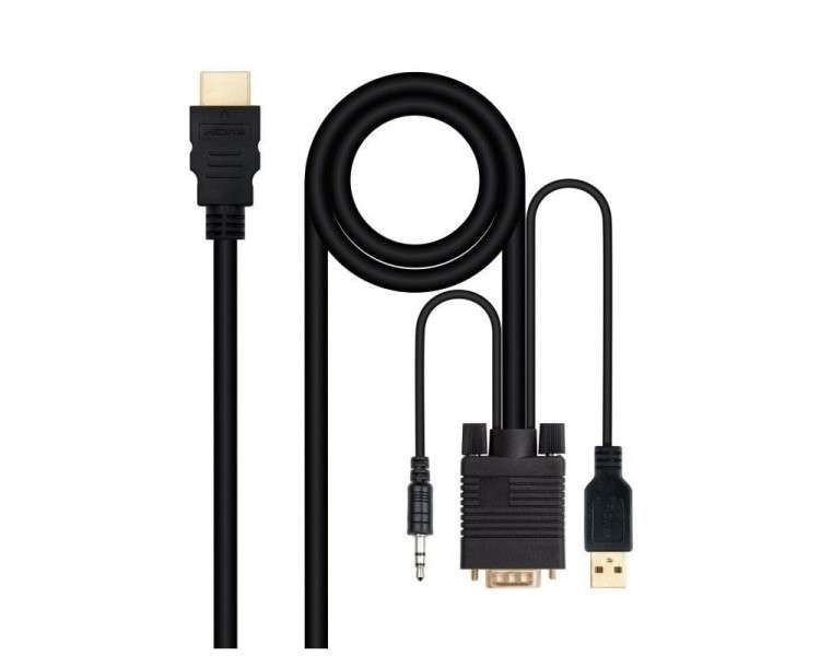 pul libEspecificacion b li liCable conversor HDMI a SVGA con conector HDMI macho en un extremo y conector D sub HDB15 macho con