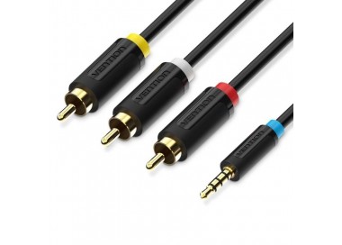 ph2Convierta una conexion estereo de 35 mm a enchufes 3RCA derecho izquierdo cable rojo y blanco nbsp h2El cable de conexion es