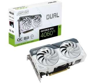 h2ASUS Dual GeForce RTX8482 4060 Ti White OC Edition 8GB GDDR6 h2p pp pulliMultiprocesadores de streaming NVIDIA Ada Lovelace h