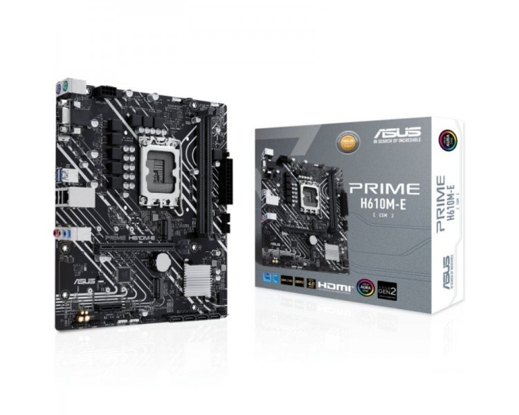 h2Zocalo de placa base ASUS PRIME H610M E CSM Intel LGA 1700 h2p pp pdivdivIntel H610 mATX memoria DDR5 PCIe 40 2x M2 encabezad