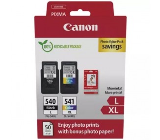 pImprime tus documentos y fotos con un practico value pack que incluye cartuchos de tinta PG 540L negra y CL 541XL de color asi