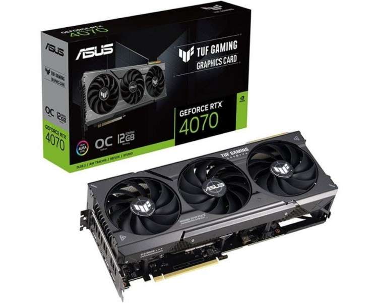 h2ASUS TUF Gaming GeForce RTX8482 4070 12GB GDDR6X OC Edition con DLSS 3 temperaturas mas bajas y mayor durabilidad h2p pulliIm