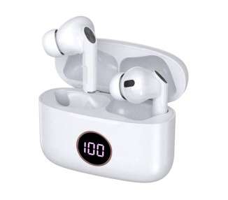 COOL AURICULARES STEREO BLUETOOTH EARBUDS LCD  AIR PRO BLANCO
