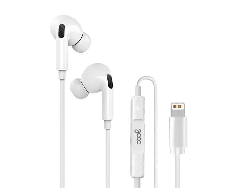 COOL AURICULARES BLANCOS STEREO CON MICRO IPHONE - GOMA IN-EAR (LIGHTNING BLUETOOTH)