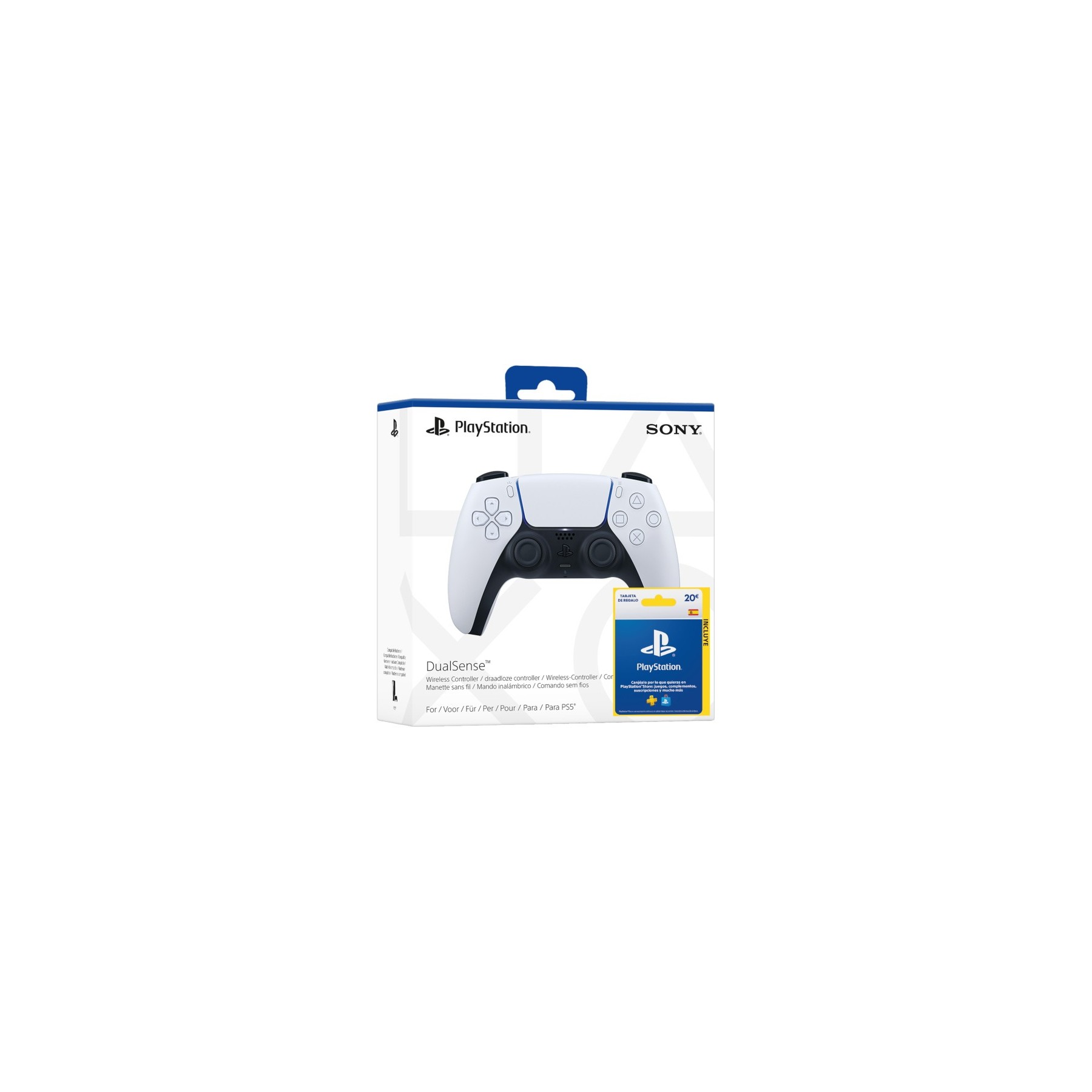 DUALSENSE WIRELESS CONTROLLER WHITE (BLANCO) + PLAYSTATION NETWORK 20 EUROS