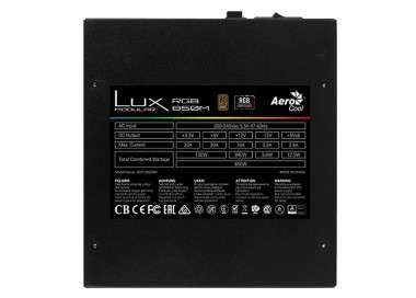 Aerocool LUX RGB 850W ATX MODULAR PSU 80 BRONZE